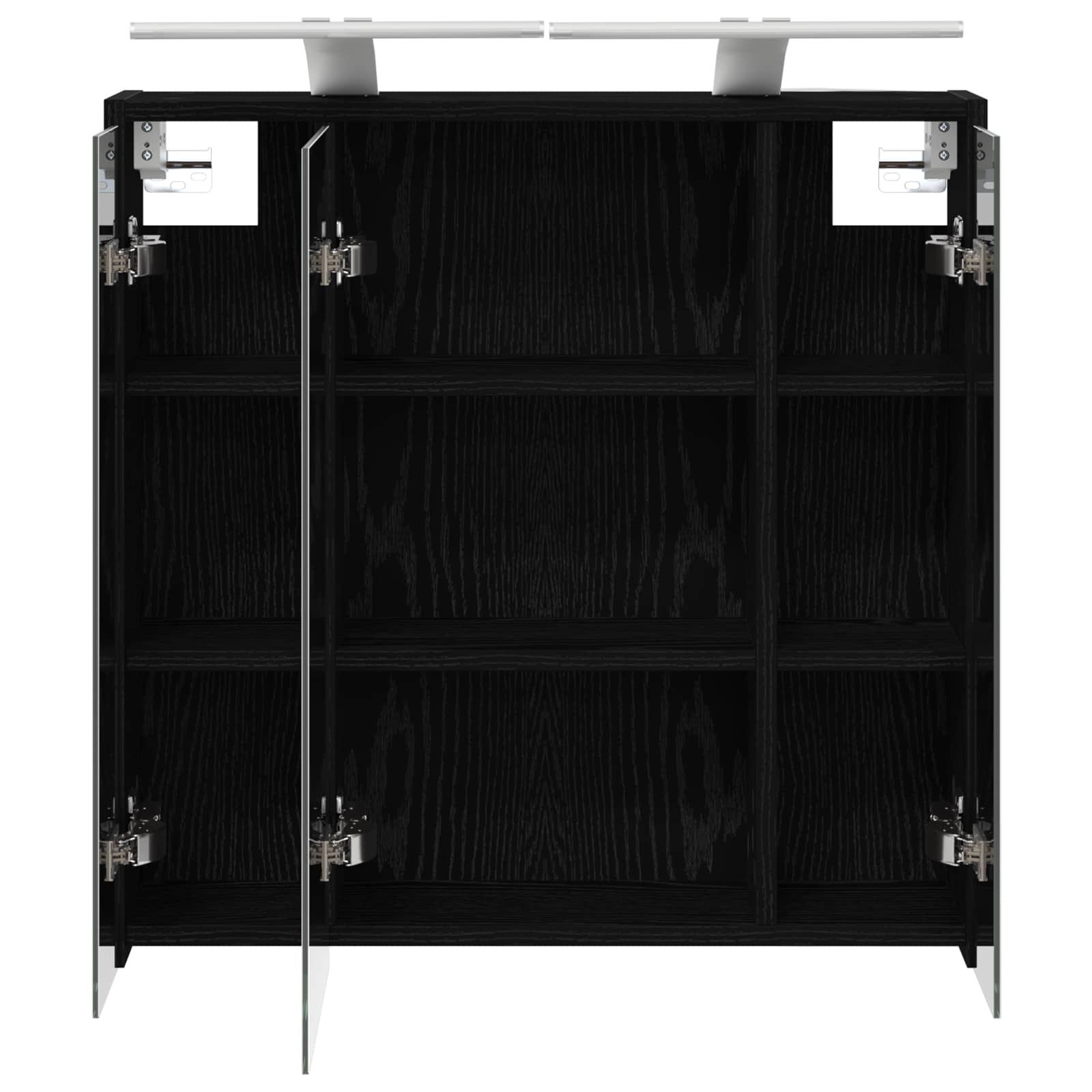 Mobiletto per specchio da bagno Rovere Nero 63,5 x 16 x 62,5 cm | homemem39