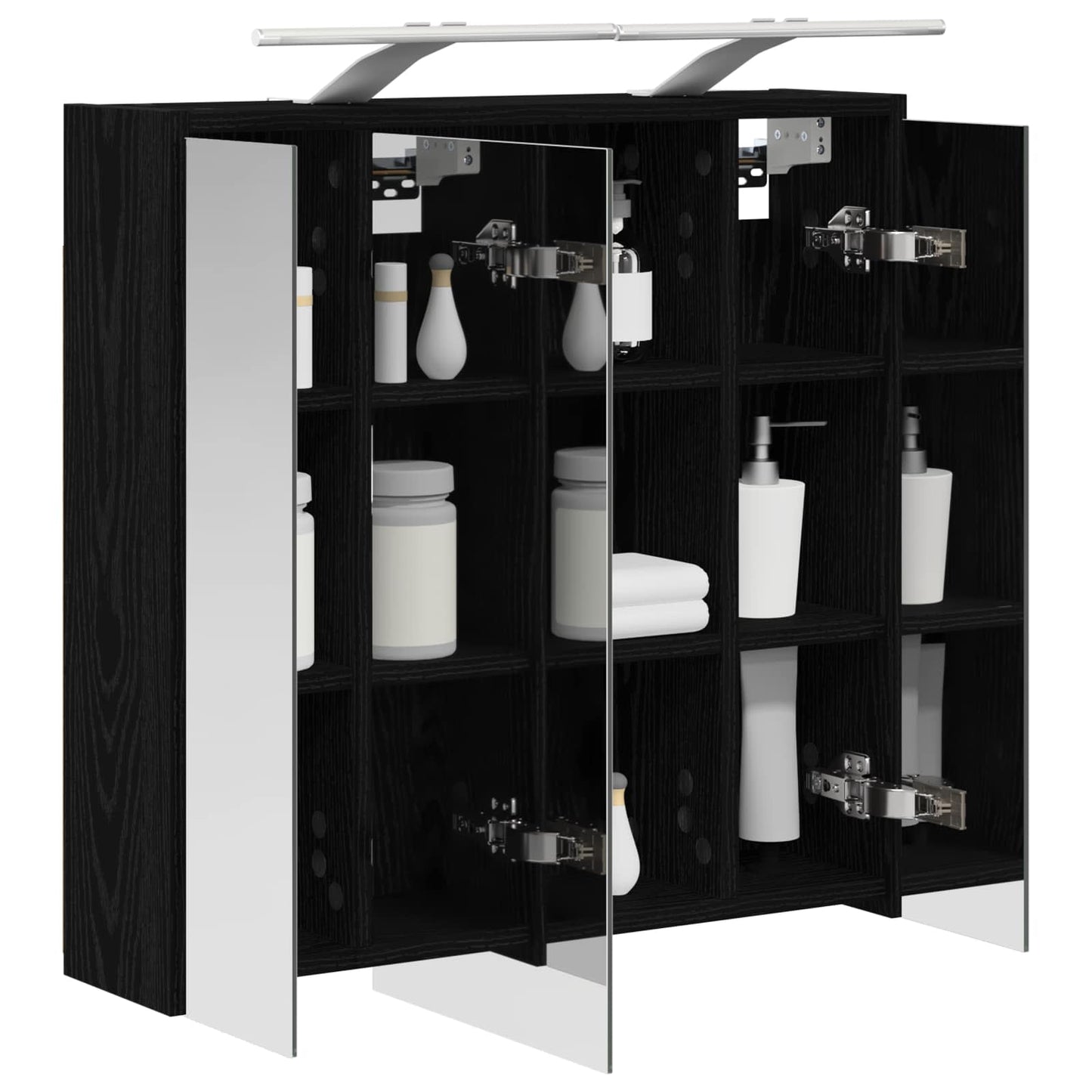 Mobiletto per specchio da bagno Rovere Nero 63,5 x 16 x 62,5 cm | homemem39