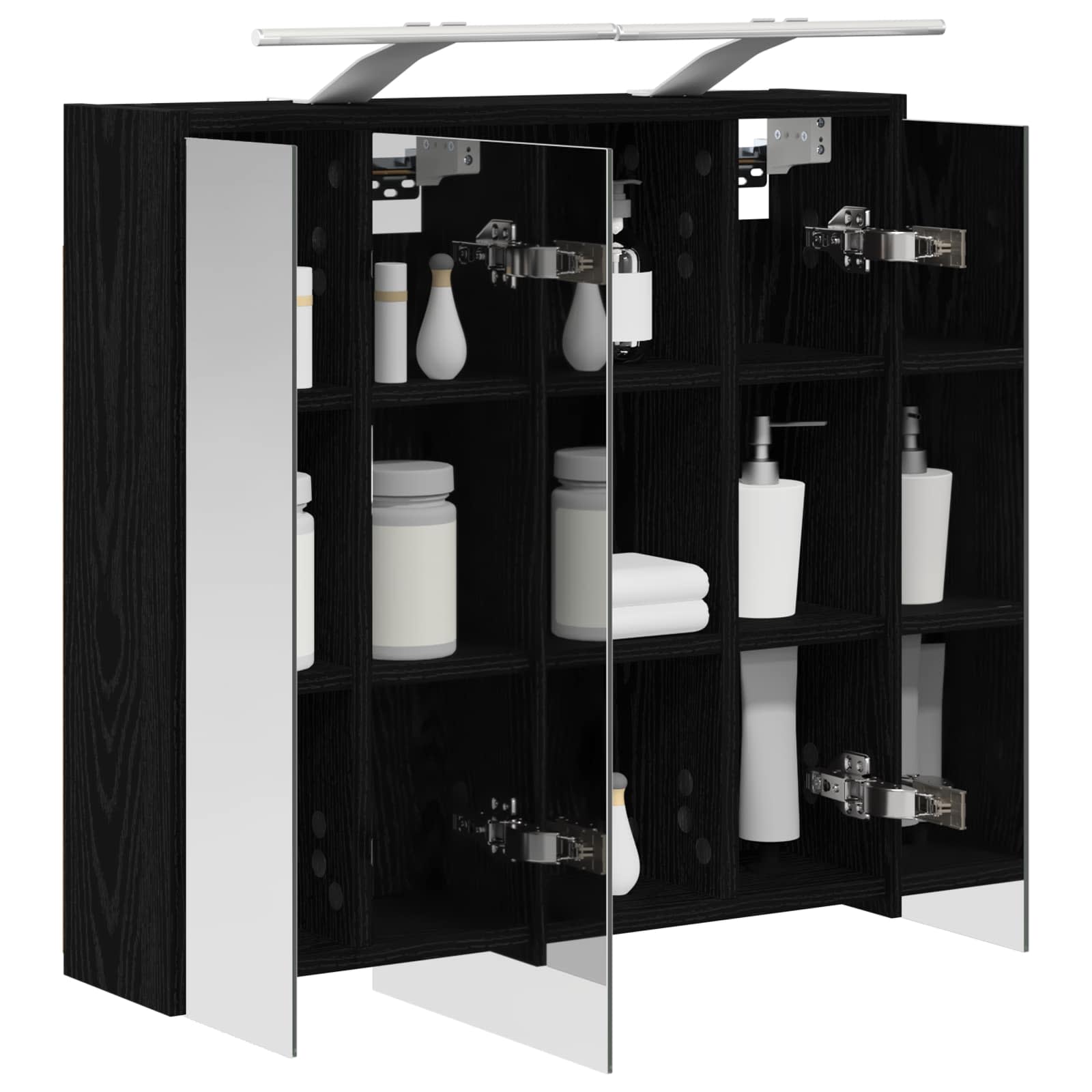 Mobiletto per specchio da bagno Rovere Nero 63,5 x 16 x 62,5 cm | homemem39