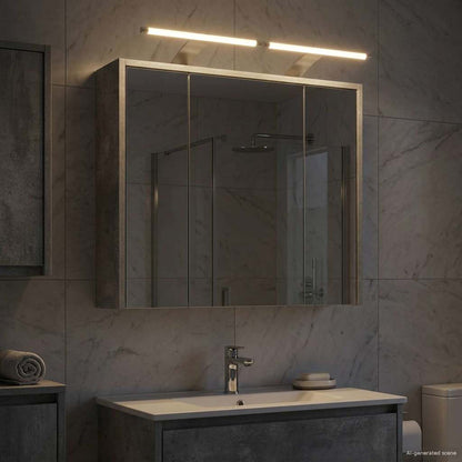 Mobiletto per specchio da bagno Grigio cemento