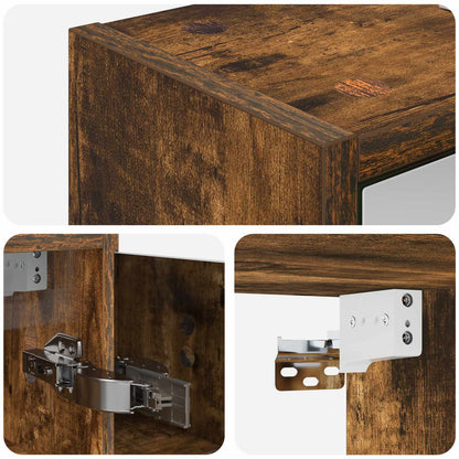 Mobiletto per specchio da bagno Rovere fumé 63,5 x 16 x 62,5 cm | homemem39