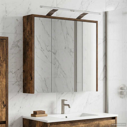 Mobiletto per specchio da bagno Rovere fumé 63,5 x 16 x 62,5 cm | homemem39