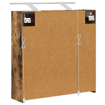 Mobiletto per specchio da bagno Rovere fumé 63,5 x 16 x 62,5 cm