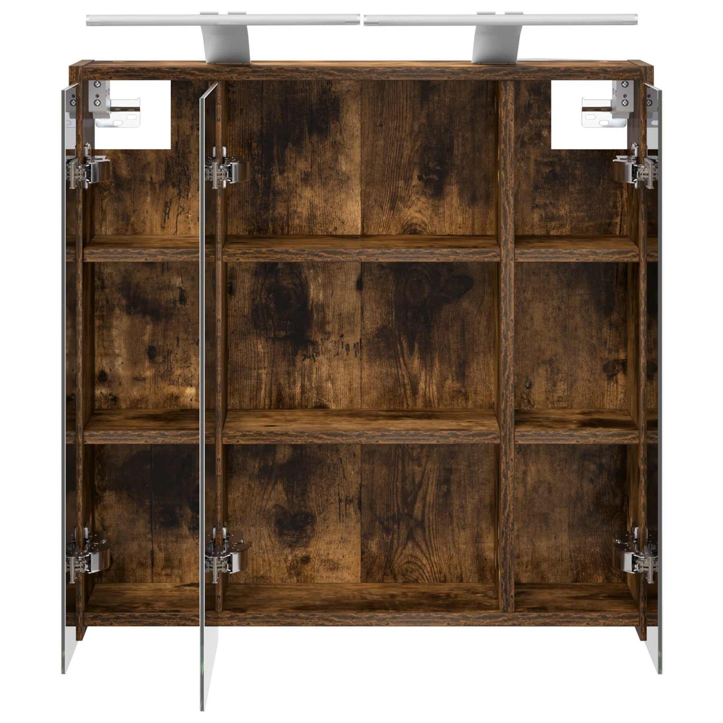 Mobiletto per specchio da bagno Rovere fumé 63,5 x 16 x 62,5 cm