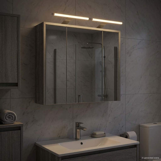 Mobiletto per specchio da bagno Grigio Sonoma | homemem39