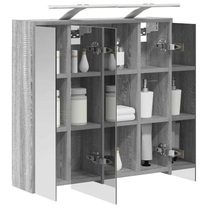 Mobiletto per specchio da bagno Grigio Sonoma