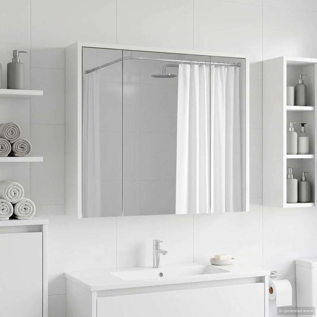 Mobiletto per specchio da bagno Bianco 73,5 x 16 x 62,5 cm | homemem39