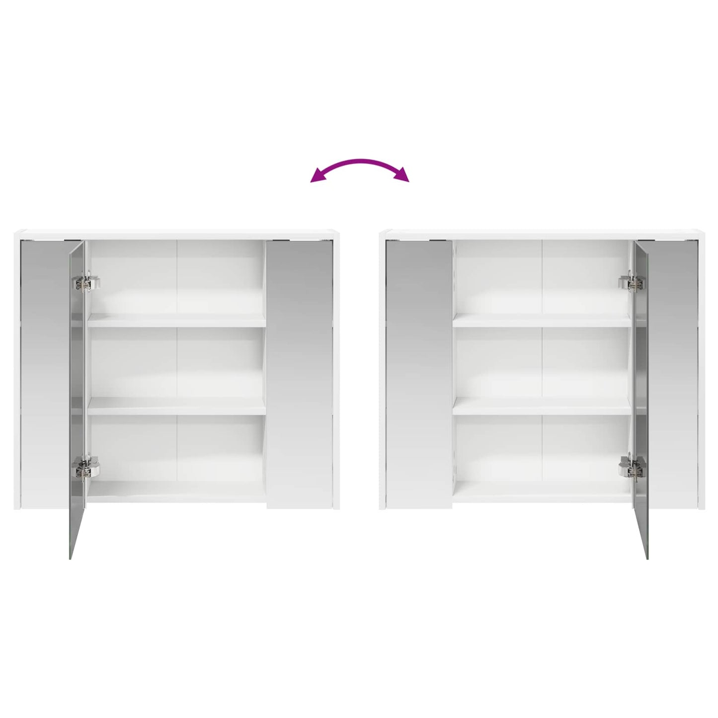 Mobiletto per specchio da bagno Bianco 73,5 x 16 x 62,5 cm