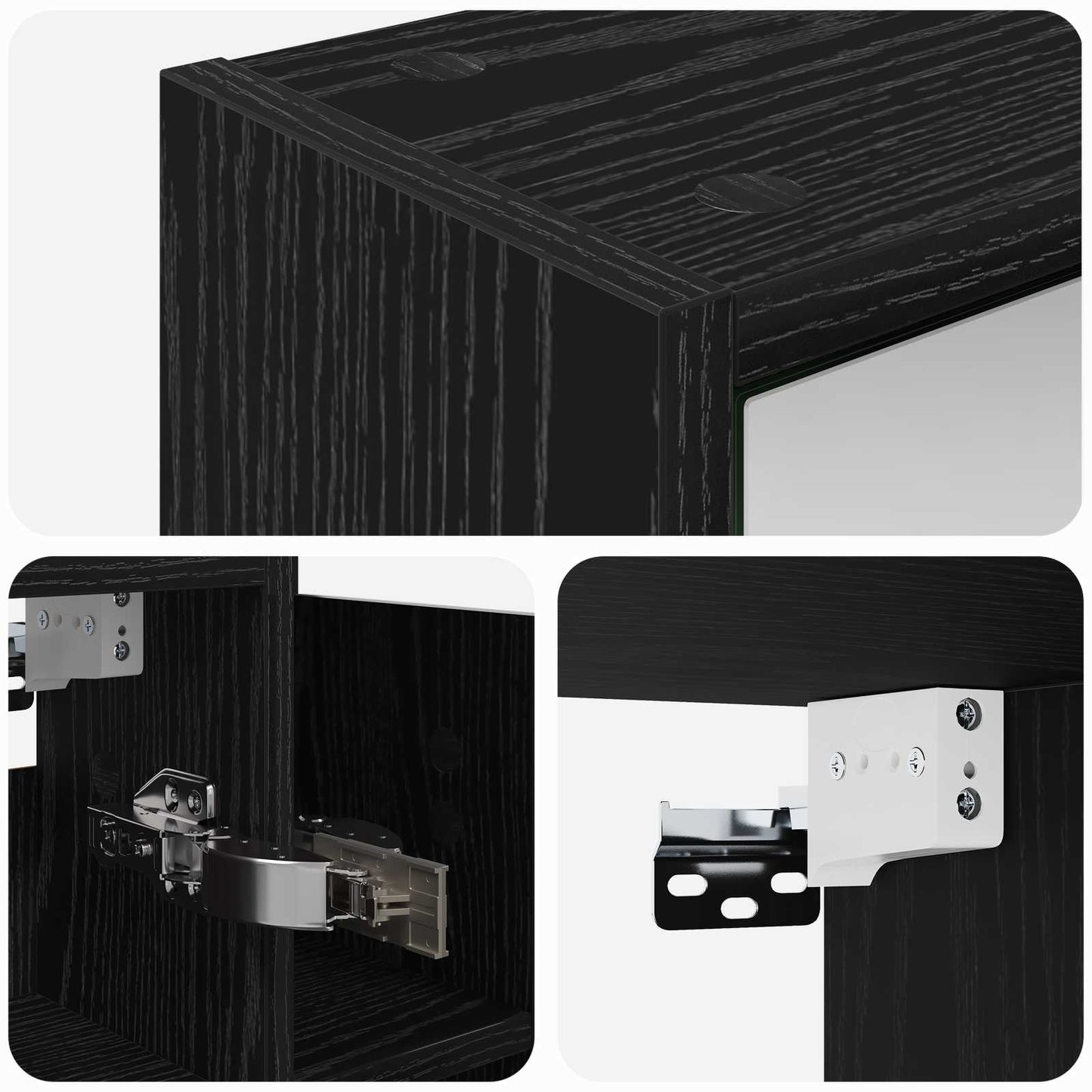 Mobiletto per specchio da bagno Rovere Nero 73,5 x 16 x 62,5 cm | homemem39