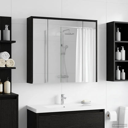 Mobiletto per specchio da bagno Rovere Nero 73,5 x 16 x 62,5 cm | homemem39