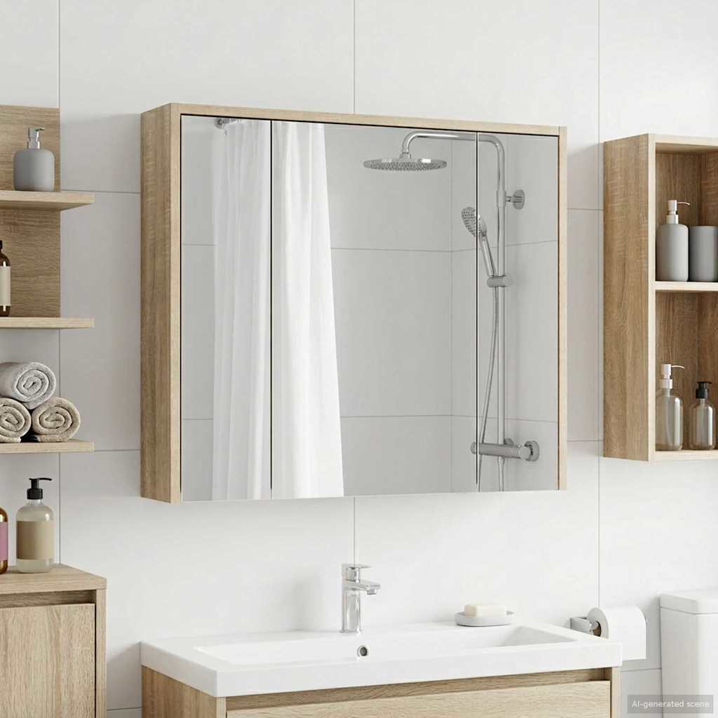 Mobiletto per specchio da bagno Rovere Sonoma | homemem39