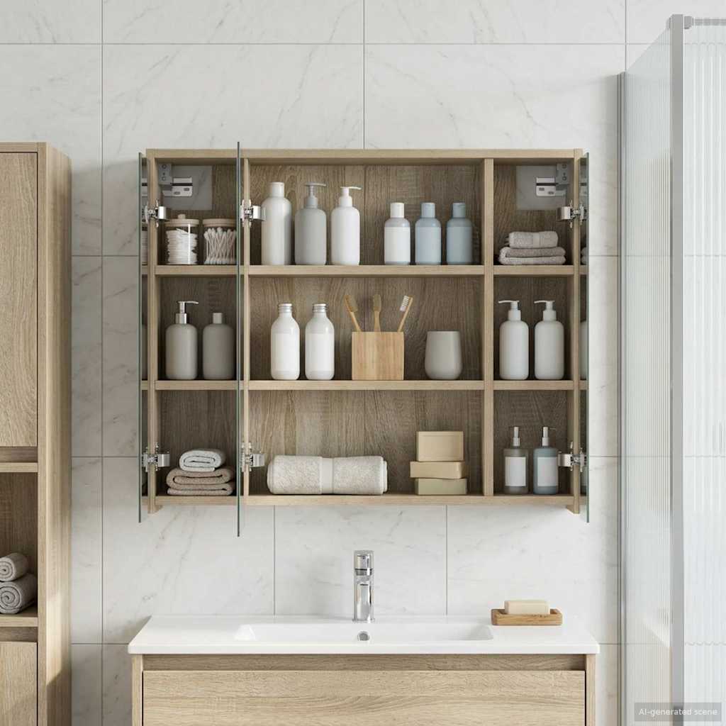 Mobiletto per specchio da bagno Rovere Sonoma | homemem39