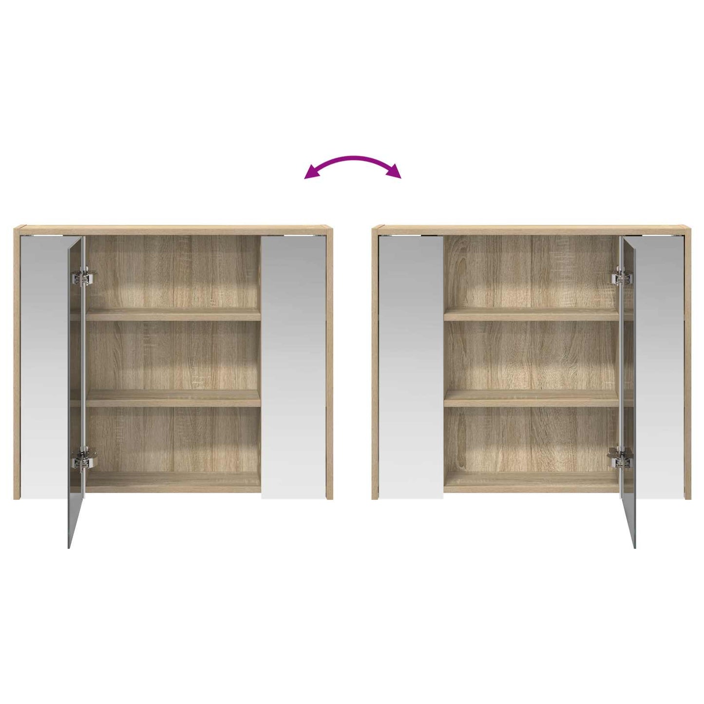 Mobiletto per specchio da bagno Rovere Sonoma