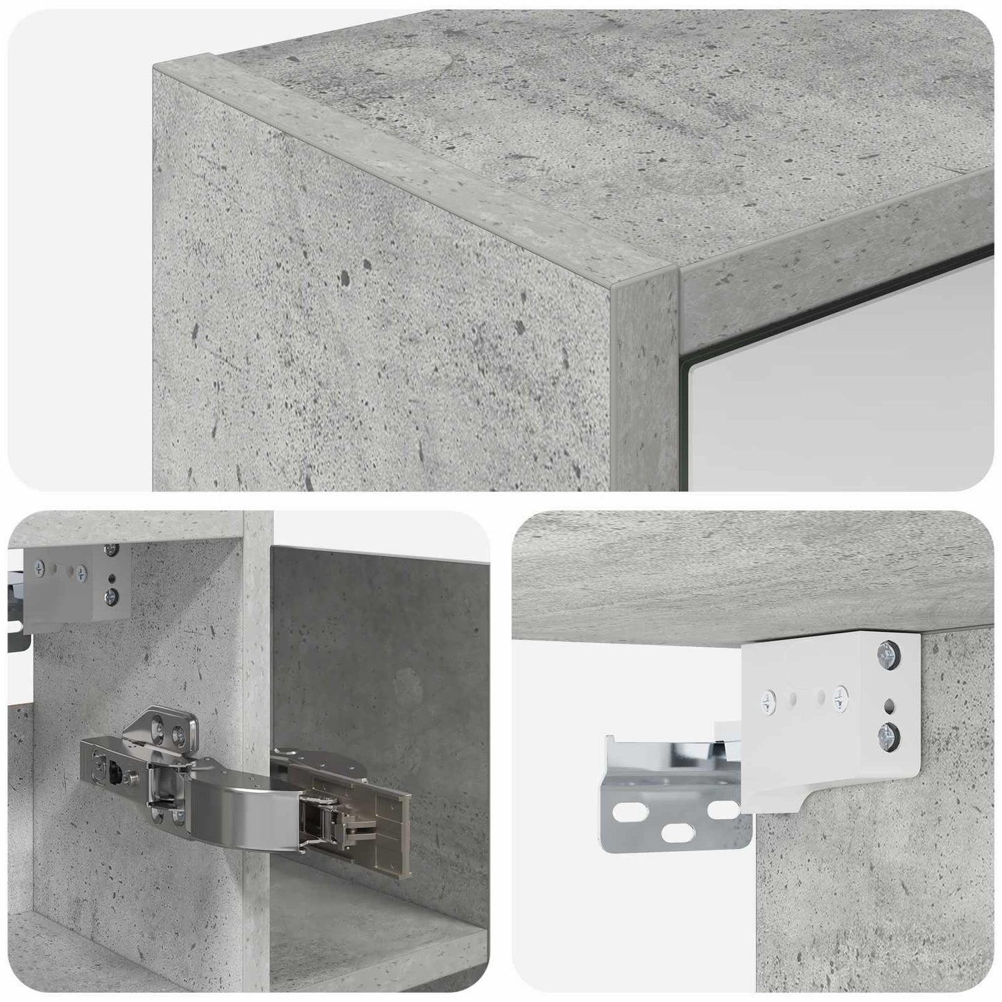 Mobiletto per specchio da bagno Grigio cemento | homemem39