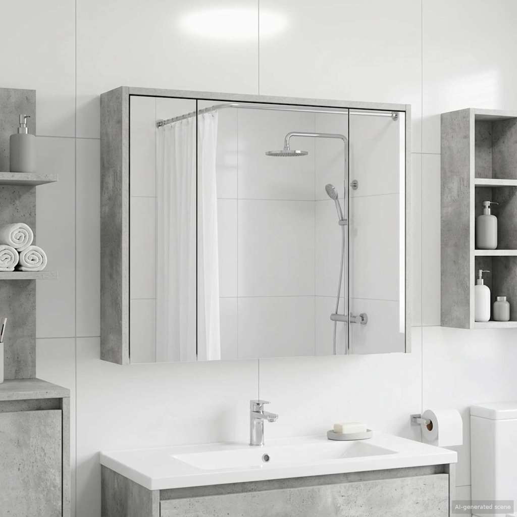 Mobiletto per specchio da bagno Grigio cemento | homemem39