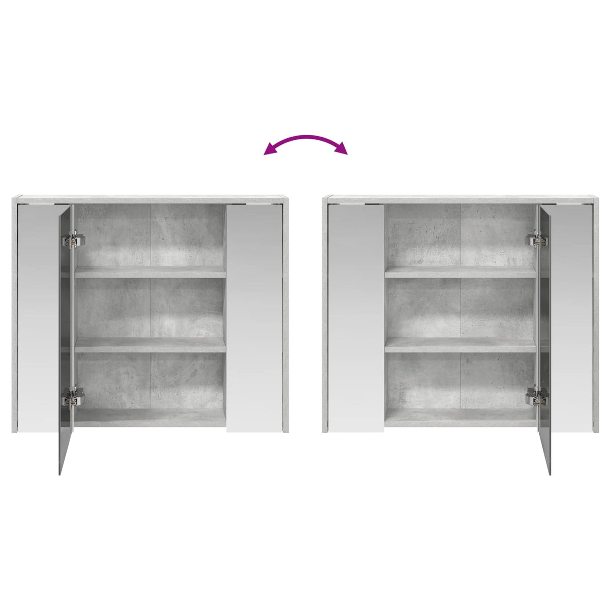 Mobiletto per specchio da bagno Grigio cemento | homemem39