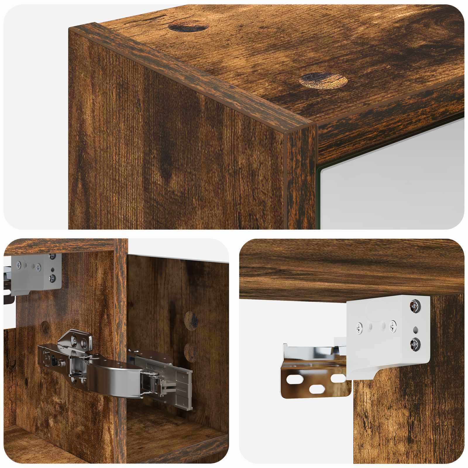 Mobiletto per specchio da bagno Rovere fumé 73,5 x 16 x 62,5 cm | homemem39