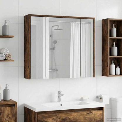 Mobiletto per specchio da bagno Rovere fumé 73,5 x 16 x 62,5 cm | homemem39