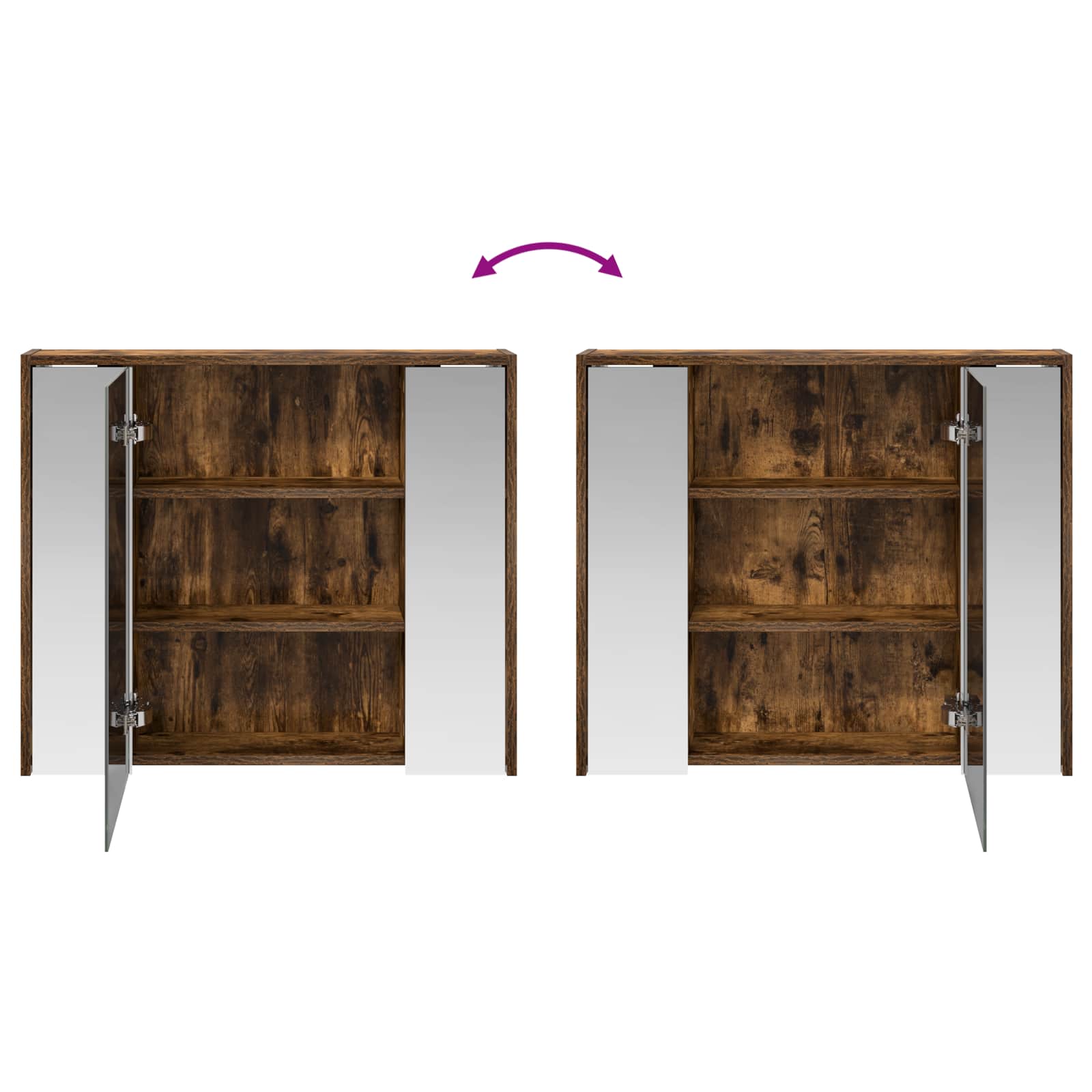 Mobiletto per specchio da bagno Rovere fumé 73,5 x 16 x 62,5 cm | homemem39