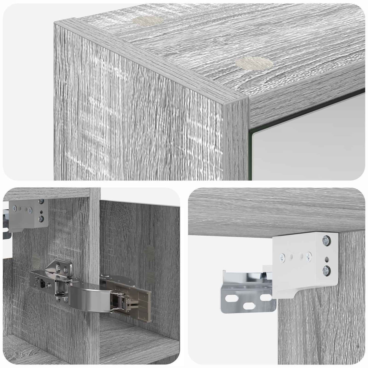Mobiletto per specchio da bagno Grigio Sonoma | homemem39