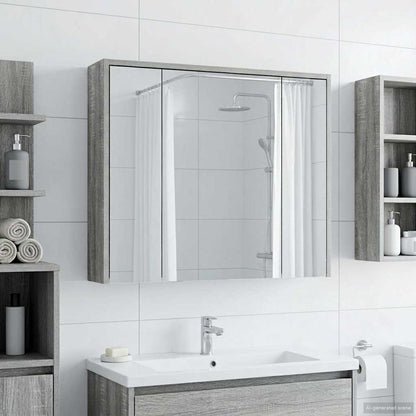 Mobiletto per specchio da bagno Grigio Sonoma
