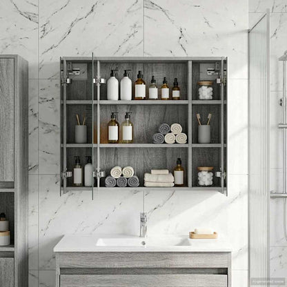 Mobiletto per specchio da bagno Grigio Sonoma | homemem39