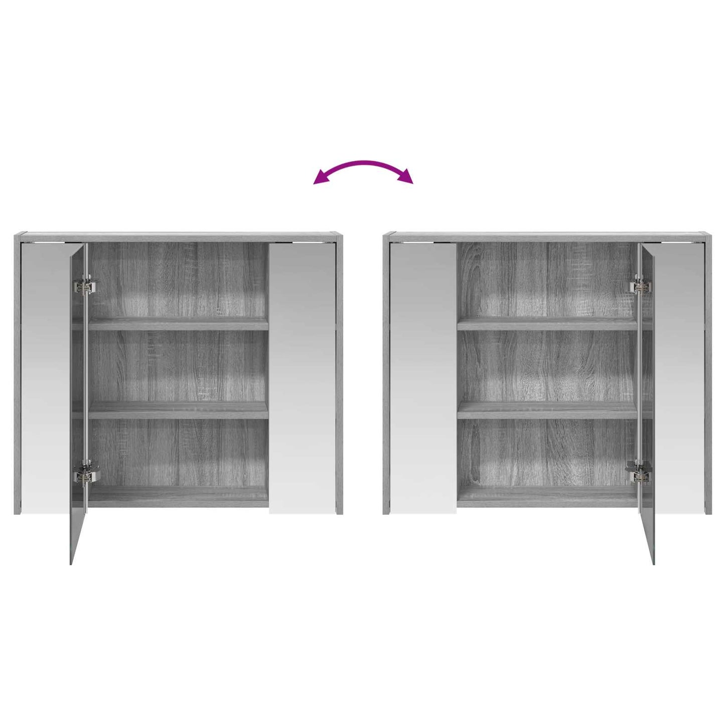 Mobiletto per specchio da bagno Grigio Sonoma