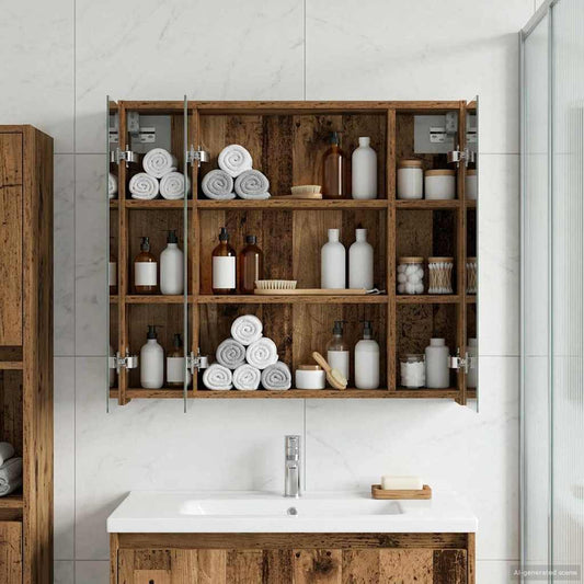 Mobiletto per specchio da bagno Legno vecchio | homemem39