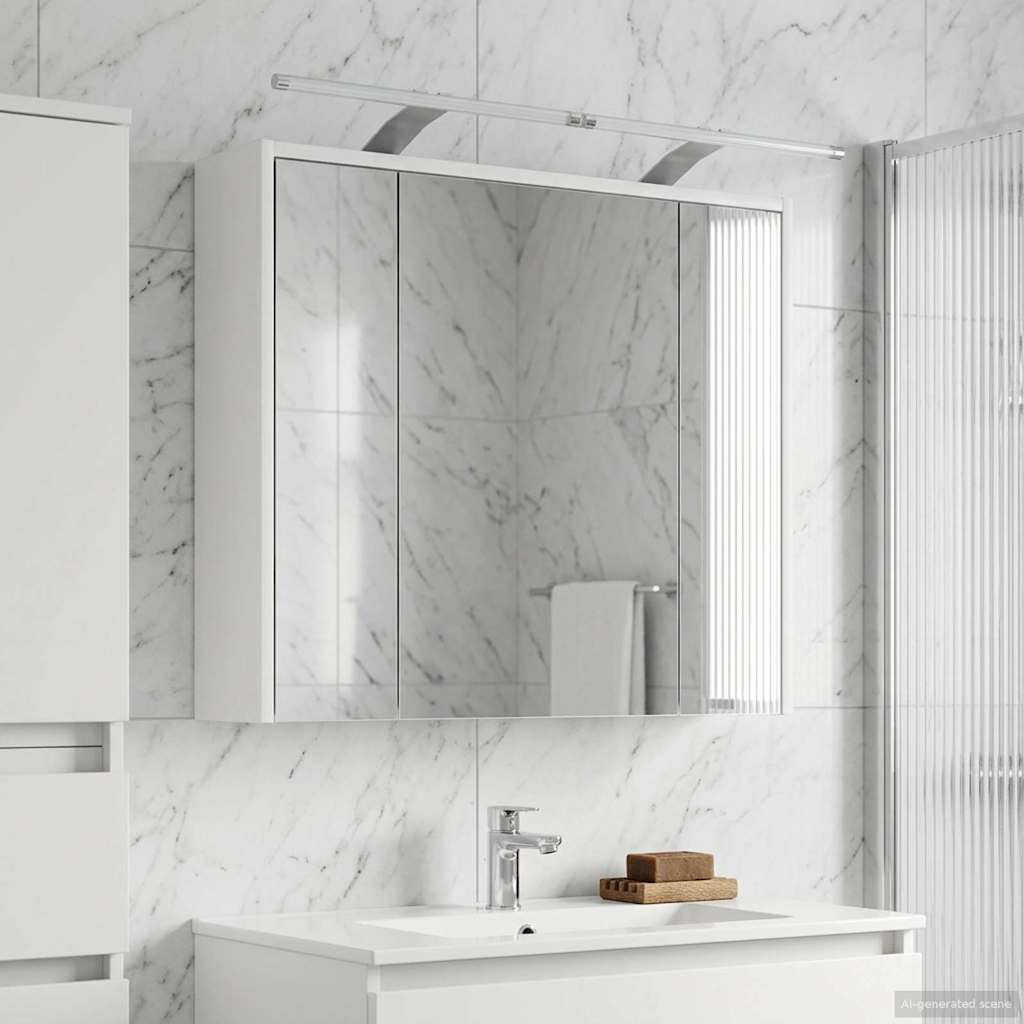 Mobiletto per specchio da bagno Bianco 73,5 x 16 x 62,5 cm | homemem39