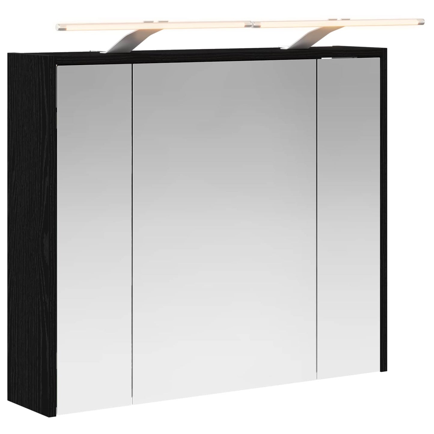 Mobiletto per specchio da bagno Rovere Nero 73,5 x 16 x 62,5 cm