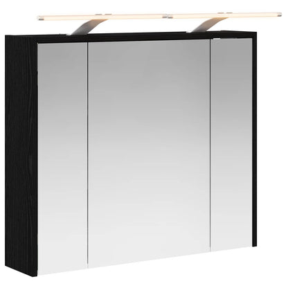 Mobiletto per specchio da bagno Rovere Nero 73,5 x 16 x 62,5 cm