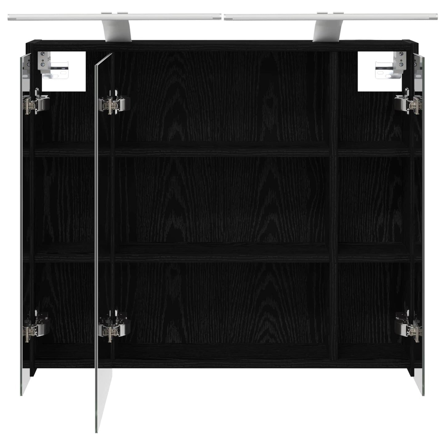 Mobiletto per specchio da bagno Rovere Nero 73,5 x 16 x 62,5 cm | homemem39