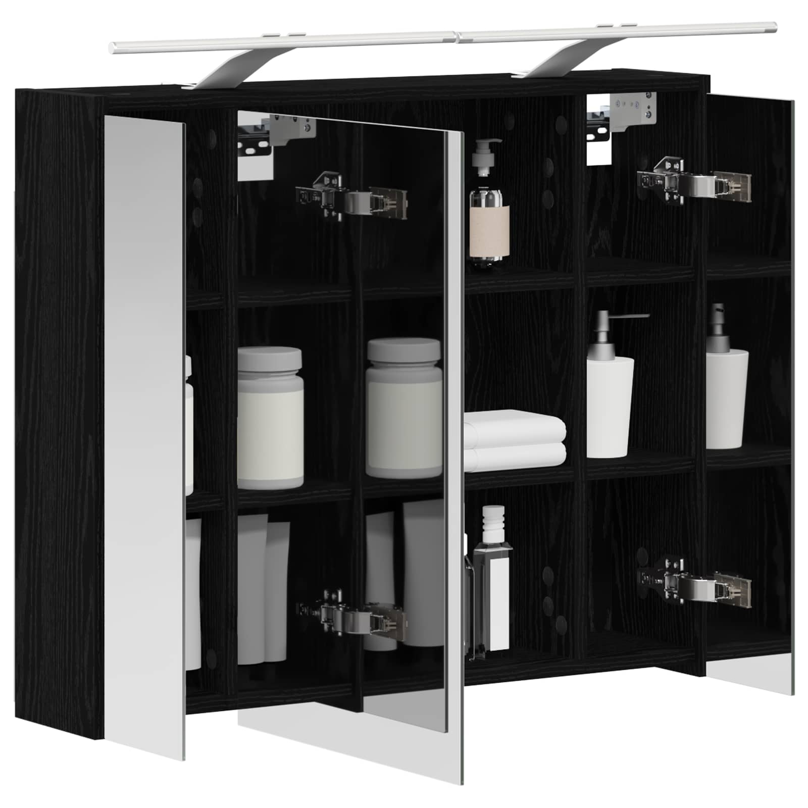 Mobiletto per specchio da bagno Rovere Nero 73,5 x 16 x 62,5 cm | homemem39