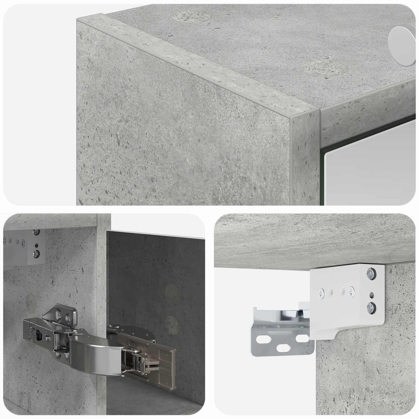 Mobiletto per specchio da bagno Grigio cemento