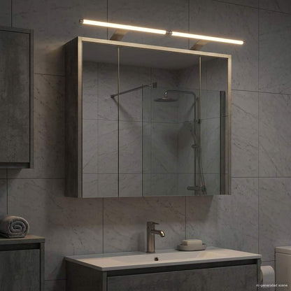 Mobiletto per specchio da bagno Grigio cemento | homemem39