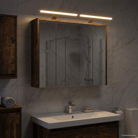Mobiletto per specchio da bagno Rovere fumé 73,5 x 16 x 62,5 cm | homemem39