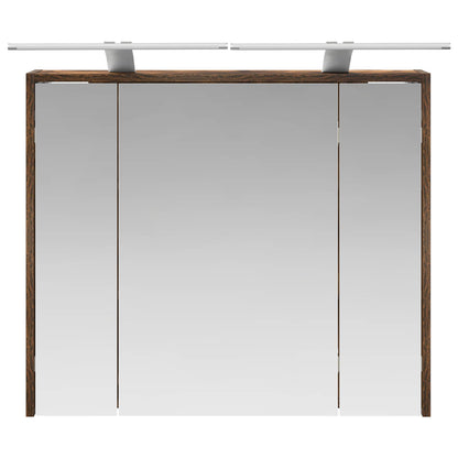 Mobiletto per specchio da bagno Rovere fumé 73,5 x 16 x 62,5 cm