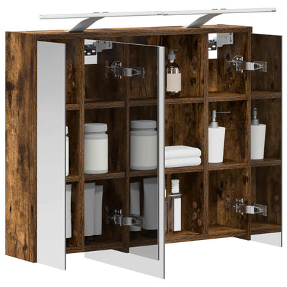 Mobiletto per specchio da bagno Rovere fumé 73,5 x 16 x 62,5 cm | homemem39