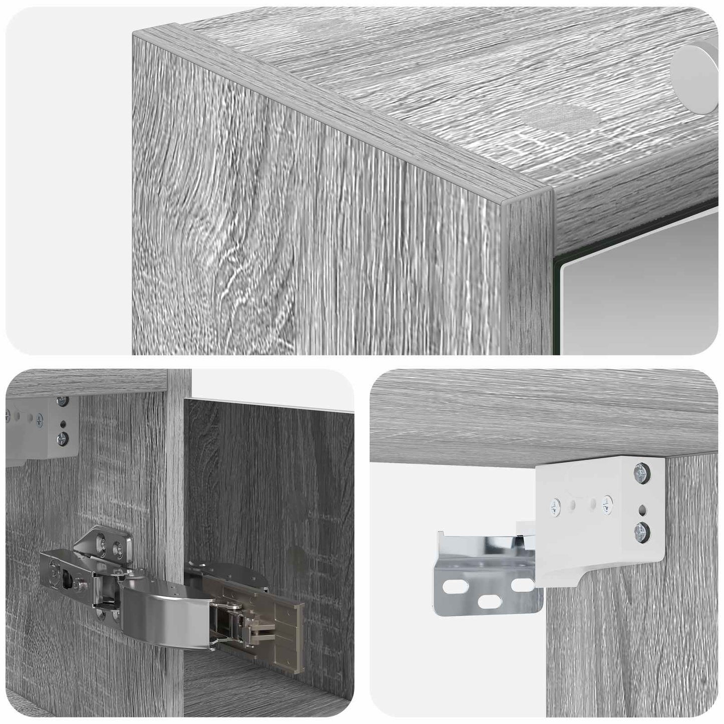 Mobiletto per specchio da bagno Grigio Sonoma | homemem39