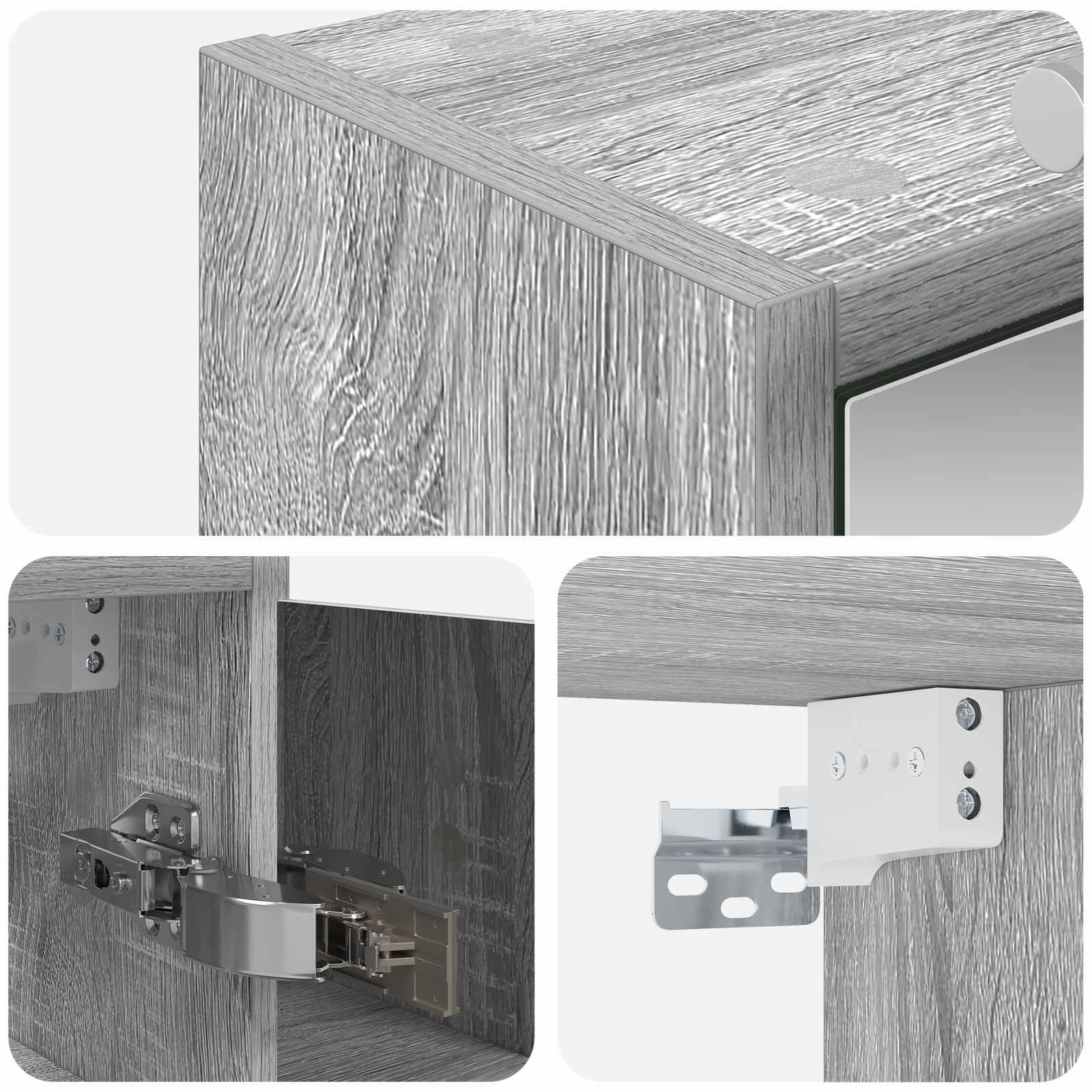 Mobiletto per specchio da bagno Grigio Sonoma | homemem39