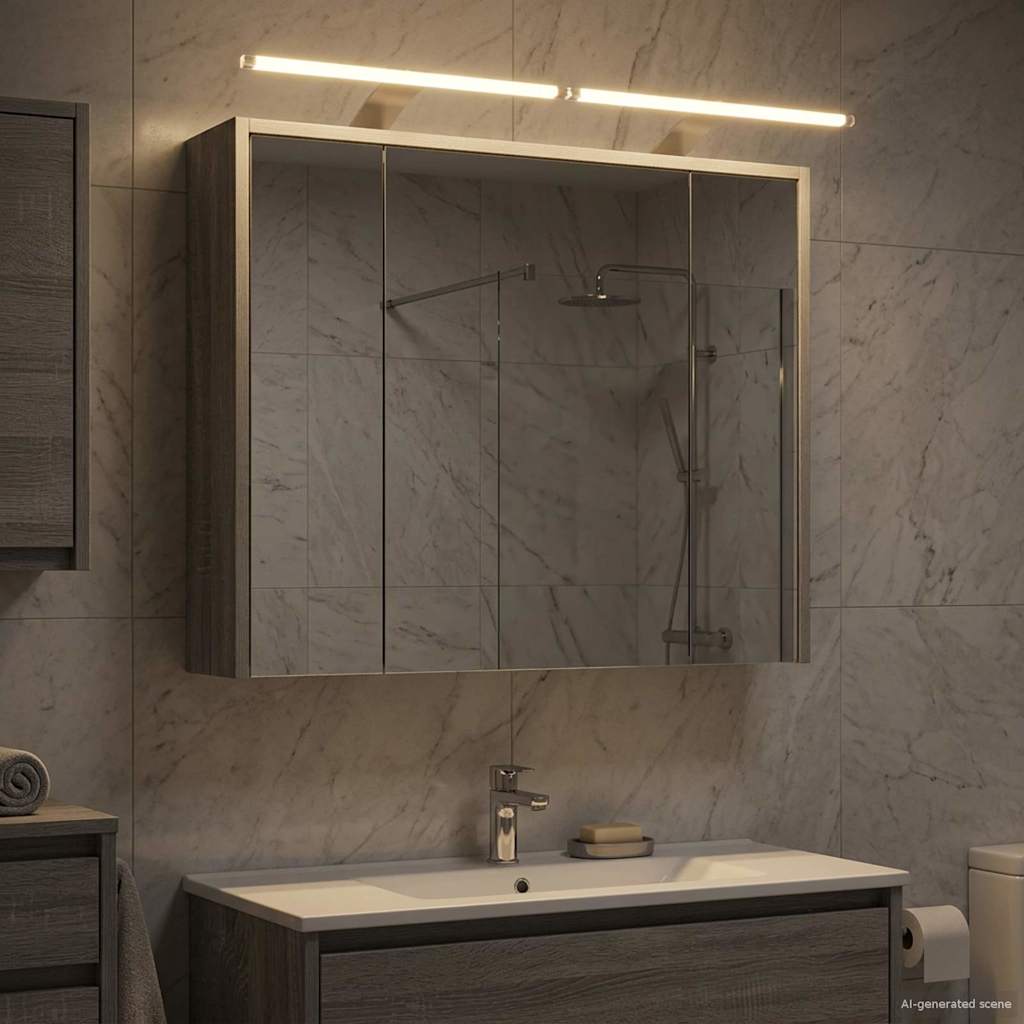 Mobiletto per specchio da bagno Grigio Sonoma | homemem39