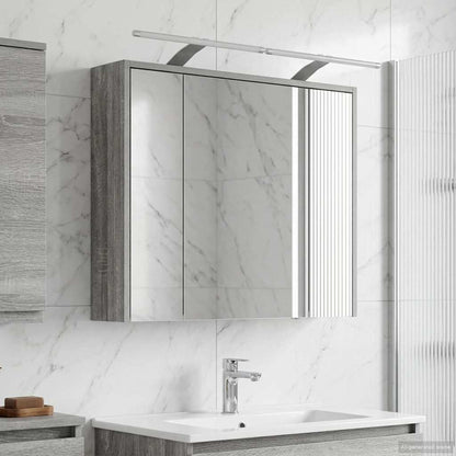 Mobiletto per specchio da bagno Grigio Sonoma
