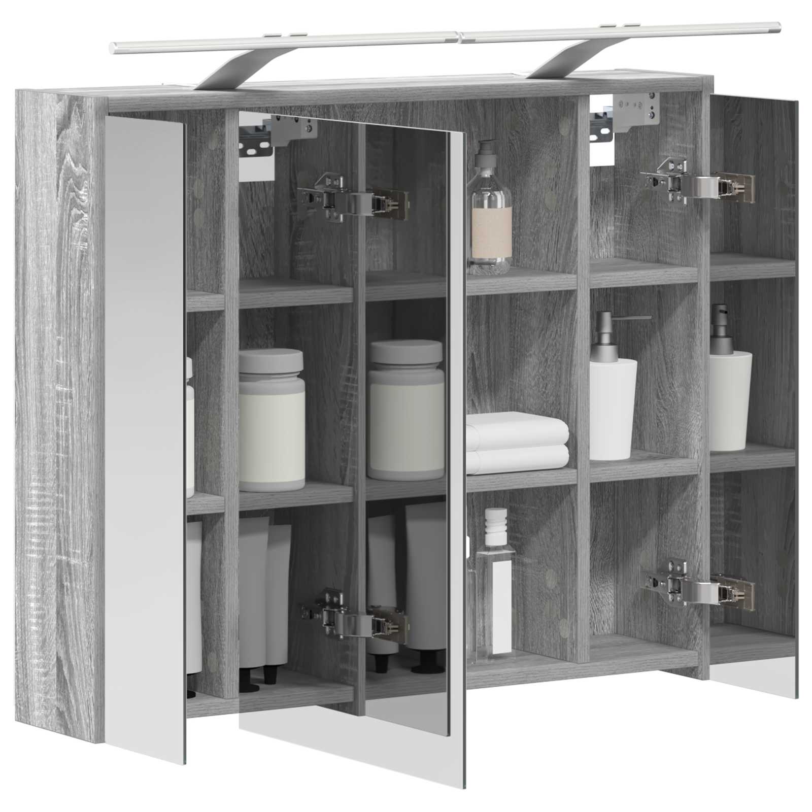 Mobiletto per specchio da bagno Grigio Sonoma | homemem39
