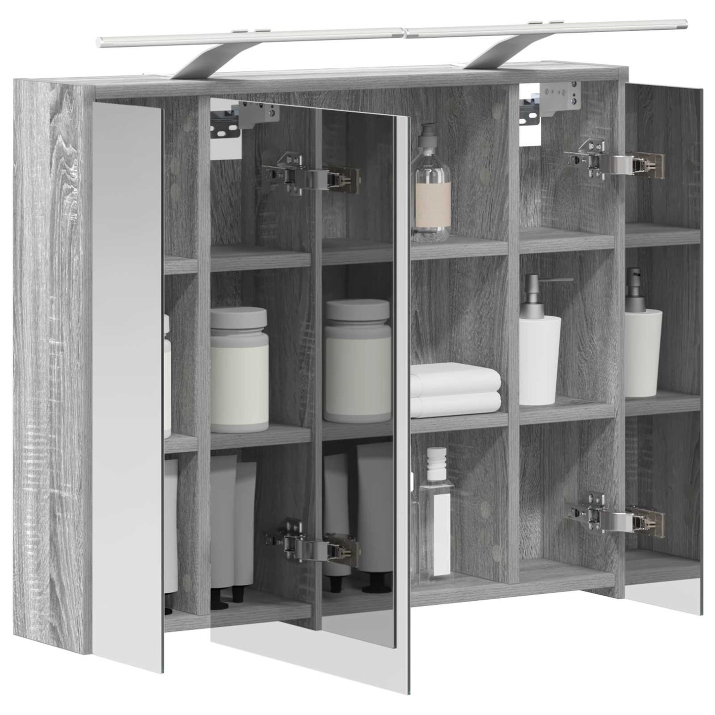 Mobiletto per specchio da bagno Grigio Sonoma