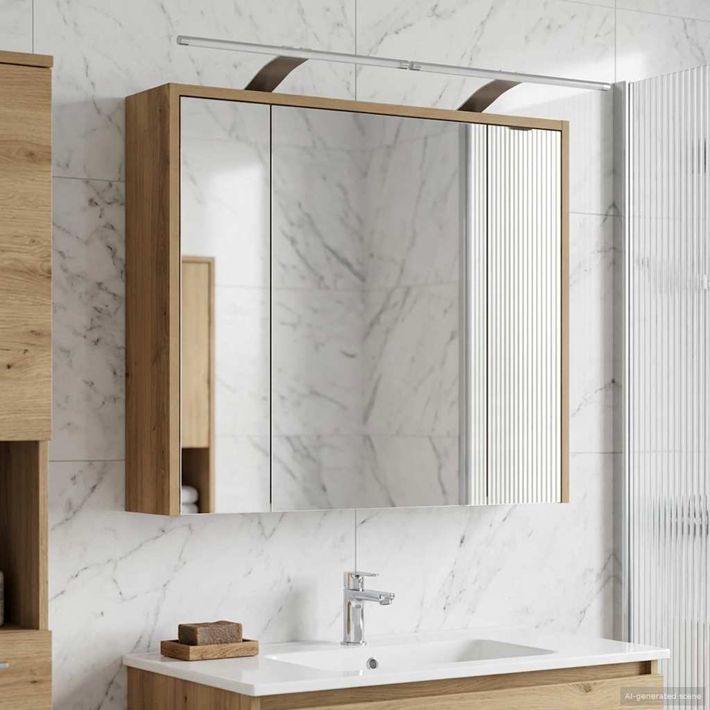 Mobiletto per specchio da bagno Rovere Artigianale | homemem39