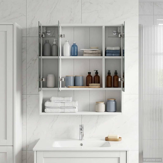 Mobiletto per specchio da bagno Bianco 60 x 14.5 x 70 cm