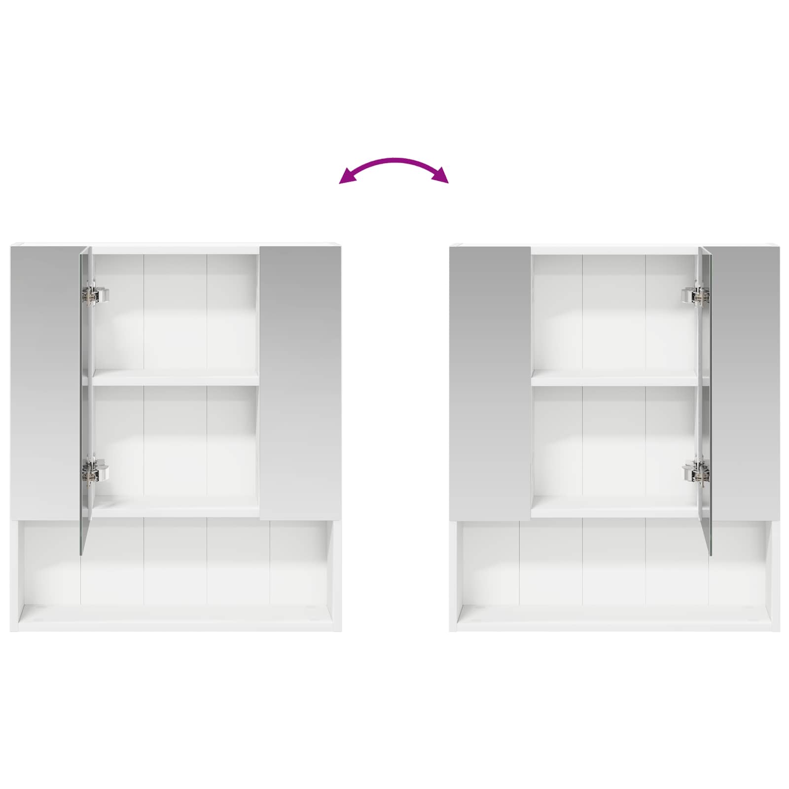 Mobiletto per specchio da bagno Bianco 60 x 14.5 x 70 cm | homemem39