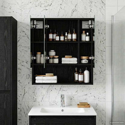Mobiletto per specchio da bagno Rovere Nero 60 x 14.5 x 70 cm | homemem39