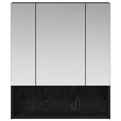 Mobiletto per specchio da bagno Rovere Nero 60 x 14.5 x 70 cm | homemem39