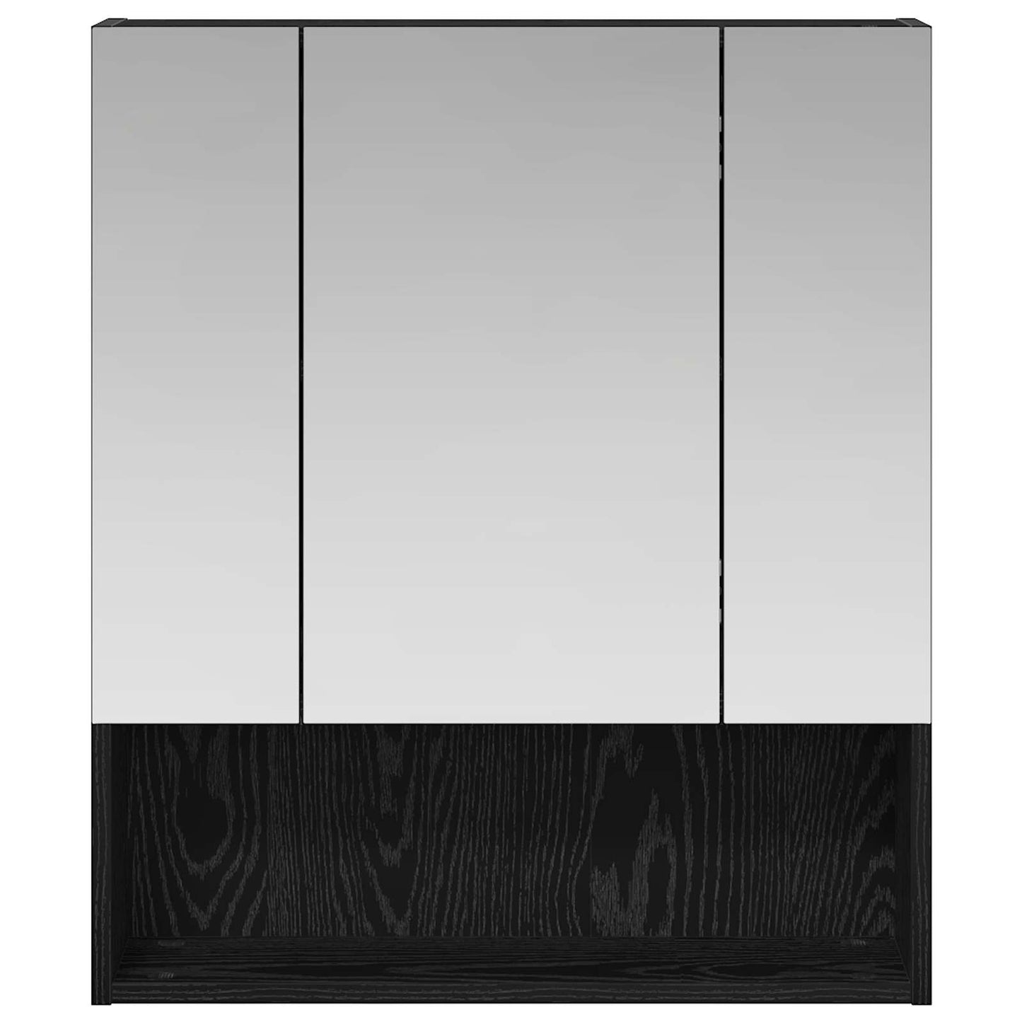 Mobiletto per specchio da bagno Rovere Nero 60 x 14.5 x 70 cm